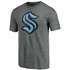Men's Fanatics Branded Heather Gray Seattle Kraken Distressed Team Tri-Blend T-Shirt -Metaverse shop unnamed file 7404