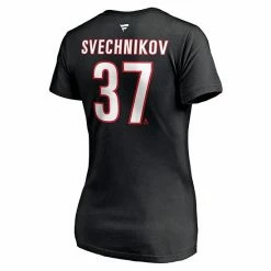 Women's Fanatics Branded Andrei Svechnikov Black Carolina Hurricanes Alternate Authentic Stack Name & Number V-Neck T-Shirt 4 Women's Fanatics Branded Andrei Svechnikov Black Carolina Hurricanes Alternate Authentic Stack Name & Number V-Neck T-Shirt -Metaverse shop unnamed file 7422
