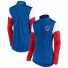 Women's Fanatics Branded Royal/Red Chicago Cubs Authentic Fleece Quarter-Zip Jacket