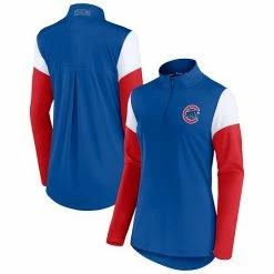 Women's Fanatics Branded Royal/Red Chicago Cubs Authentic Fleece Quarter-Zip Jacket