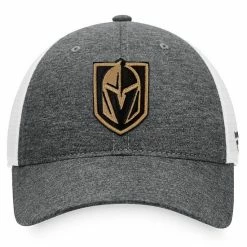 Men's Fanatics Branded Heathered Charcoal/White Vegas Golden Knights Mesh Trucker Snapback Hat -Metaverse shop unnamed file 7458
