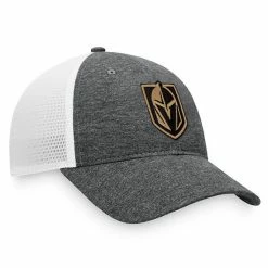 Men's Fanatics Branded Heathered Charcoal/White Vegas Golden Knights Mesh Trucker Snapback Hat -Metaverse shop unnamed file 7459