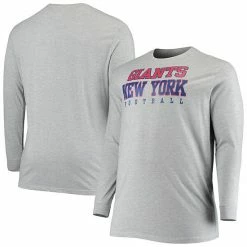 Men's Fanatics Branded Heathered Gray New York Giants Big & Tall Practice Long Sleeve T-Shirt -Metaverse shop unnamed file 7482