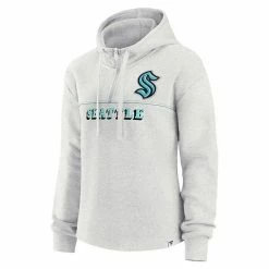 Women's Fanatics Branded Ash Seattle Kraken True Classics Legacy Quarter-Zip Hoodie -Metaverse shop unnamed file 7487