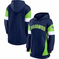 Women's Fanatics Branded College Navy/Neon Green Seattle Seahawks Lock It Down Pullover Hoodie -Metaverse shop unnamed file 751