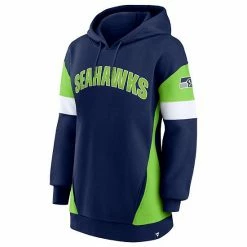 Women's Fanatics Branded College Navy/Neon Green Seattle Seahawks Lock It Down Pullover Hoodie -Metaverse shop unnamed file 752