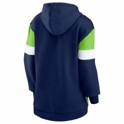 Women's Fanatics Branded College Navy/Neon Green Seattle Seahawks Lock It Down Pullover Hoodie -Metaverse shop unnamed file 753