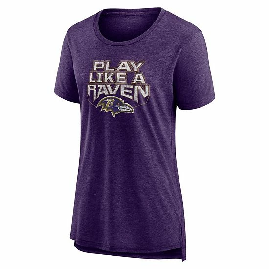 Women's Fanatics Branded Heather Purple Baltimore Ravens Hometown First Down T-Shirt 5 Women's Fanatics Branded Heather Purple Baltimore Ravens Hometown First Down T-Shirt - Image 3