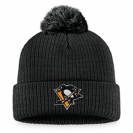 Men's Fanatics Branded Black Pittsburgh Penguins Core Primary Logo Cuffed Knit Hat with Pom Men's Fanatics Branded Black Pittsburgh Penguins Core Primary Logo Cuffed Knit Hat With Pom -Metaverse shop unnamed file 7619