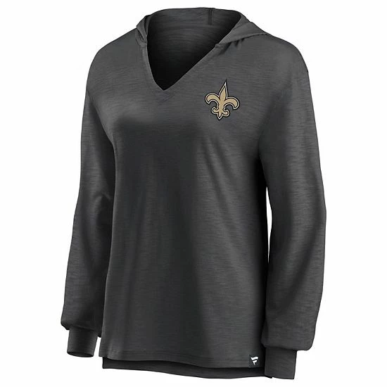 Women's Fanatics Branded Black New Orleans Saints Jumper V-Neck Pullover Hoodie 5 Women's Fanatics Branded Black New Orleans Saints Jumper V-Neck Pullover Hoodie - Image 3