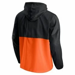 Men's Fanatics Branded Black/Orange Philadelphia Flyers Thrill Seeker Anorak Half-Zip Jacket -Metaverse shop unnamed file 7719