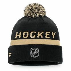 Men's Fanatics Branded Black/Gold Vegas Golden Knights Authentic Pro Team Locker Room Cuffed Knit Hat With Pom 4 Men's Fanatics Branded Black/Gold Vegas Golden Knights Authentic Pro Team Locker Room Cuffed Knit Hat With Pom -Metaverse shop unnamed file 7727