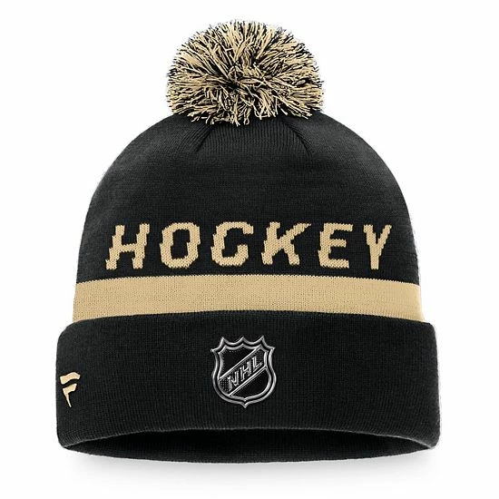 Men's Fanatics Branded Black/Gold Vegas Golden Knights Authentic Pro Team Locker Room Cuffed Knit Hat with Pom Men's Fanatics Branded Black/Gold Vegas Golden Knights Authentic Pro Team Locker Room Cuffed Knit Hat With Pom -Metaverse shop unnamed file 7727