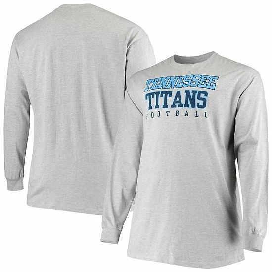 Men's Fanatics Branded Heathered Gray Tennessee Titans Big & Tall Practice Long Sleeve T-Shirt 3 Men's Fanatics Branded Heathered Gray Tennessee Titans Big & Tall Practice Long Sleeve T-Shirt