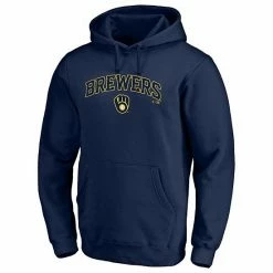 Men's Fanatics Branded Navy Milwaukee Brewers Team Logo Lockup Pullover Hoodie -Metaverse shop unnamed file 7771