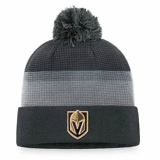 Men's Fanatics Branded Charcoal Vegas Golden Knights Authentic Pro Home Ice Cuffed Knit Hat With Pom