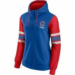 Women's Fanatics Branded Royal/Red Chicago Cubs Primary Script Full-Zip Hoodie -Metaverse shop unnamed file 7778