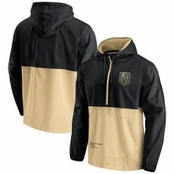 Men's Fanatics Branded Black/Gold Vegas Golden Knights Thrill Seeker Anorak Half-Zip Jacket