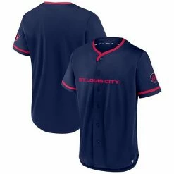 Men's Fanatics Branded Navy/Red St. Louis City SC Ultimate Player Baseball Jersey -Metaverse shop unnamed file 7888