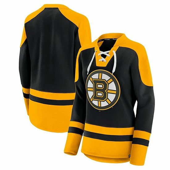 Women's Fanatics Branded Black/Gold Boston Bruins Net Gain Fleece V-Neck Pullover Sweatshirt Women's Fanatics Branded Black/Gold Boston Bruins Net Gain Fleece V-Neck Pullover Sweatshirt -Metaverse shop unnamed file 789