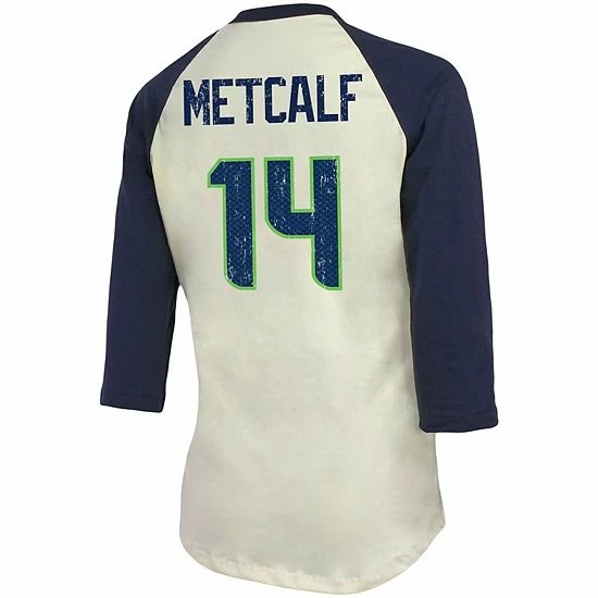 Women's Fanatics Branded DK Metcalf Cream/College Navy Seattle Seahawks Vintage Player Name & Number Raglan 3/4-Sleeve T-Shirt Women's Fanatics Branded DK Metcalf Cream/College Navy Seattle Seahawks Vintage Player Name & Number Raglan 3/4-Sleeve T-Shirt -Metaverse shop unnamed file 8003