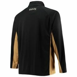 Men's Fanatics Branded Black/Gold New Orleans Saints Big & Tall Polyester Quarter-Zip Raglan Jacket -Metaverse shop unnamed file 802