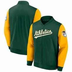 Men's Fanatics Branded Green/Gold Oakland Athletics Iconic Record Holder Woven Full-Zip Bomber Jacket 3 Men's Fanatics Branded Green/Gold Oakland Athletics Iconic Record Holder Woven Full-Zip Bomber Jacket -Metaverse shop unnamed file 8032