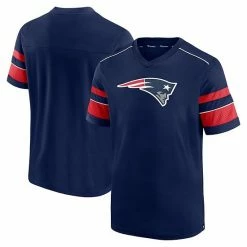 Men's Fanatics Branded Navy New England Patriots Textured Hashmark V-Neck T-Shirt -Metaverse shop unnamed file 8043