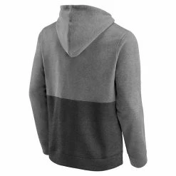 Men's Fanatics Branded Heathered Gray/Black Chicago Blackhawks Block Party Classic Arch Signature Pullover Hoodie -Metaverse shop unnamed file 8070