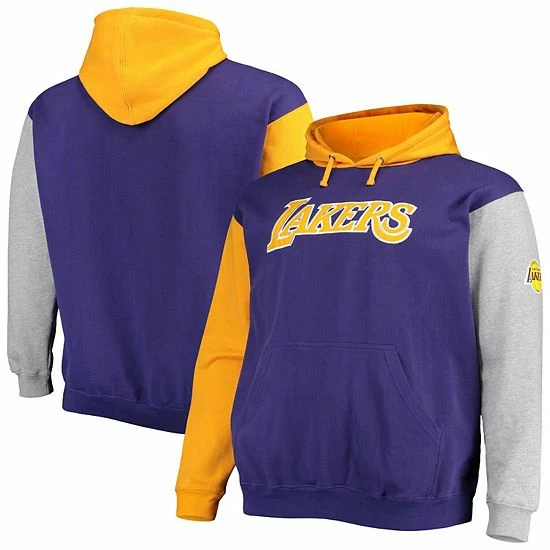 Men's Fanatics Branded Purple/Gold Los Angeles Lakers Big & Tall Double Contrast Pullover Hoodie Men's Fanatics Branded Purple/Gold Los Angeles Lakers Big & Tall Double Contrast Pullover Hoodie -Metaverse shop unnamed file 8108
