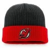 Men's Fanatics Branded Black New Jersey Devils Core Primary Logo Cuffed Knit Hat