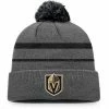 Men's Fanatics Branded Charcoal/Black Vegas Golden Knights Cuffed Knit Hat With Pom -Metaverse shop unnamed file 8178