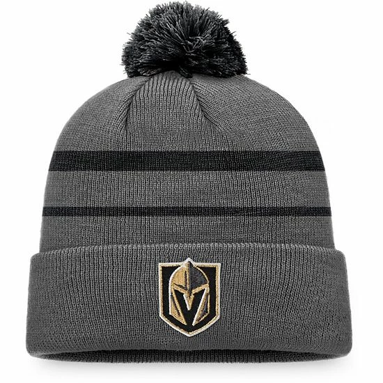 Men's Fanatics Branded Charcoal/Black Vegas Golden Knights Cuffed Knit Hat with Pom Men's Fanatics Branded Charcoal/Black Vegas Golden Knights Cuffed Knit Hat With Pom -Metaverse shop unnamed file 8179