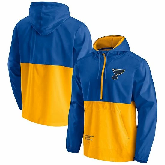 Men's Fanatics Branded Blue/Gold St. Louis Blues Thrill Seeker Anorak Half-Zip Jacket Men's Fanatics Branded Blue/Gold St. Louis Blues Thrill Seeker Anorak Half-Zip Jacket -Metaverse shop unnamed file 8242