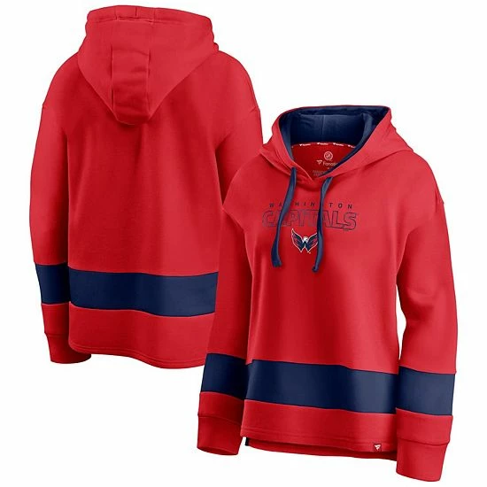 Women's Fanatics Branded Red/Navy Washington Capitals Colors Of Pride Colorblock Pullover Hoodie 4 Women's Fanatics Branded Red/Navy Washington Capitals Colors Of Pride Colorblock Pullover Hoodie - Image 2