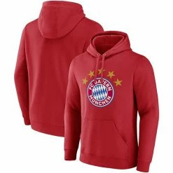 Men's Fanatics Branded Red Bayern Munich Five-Star Crest Pullover Hoodie -Metaverse shop unnamed file 8279