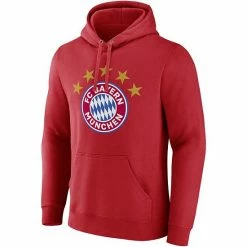 Men's Fanatics Branded Red Bayern Munich Five-Star Crest Pullover Hoodie -Metaverse shop unnamed file 8280