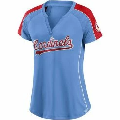 Women's Fanatics Branded Royal/Red St. Louis Cardinals True Classic League Diva Pinstripe Raglan V-Neck T-Shirt -Metaverse shop unnamed file 8284