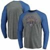 Men's Fanatics Branded Gray/Royal New York Mets True Classics Outfield Arc Raglan Long Sleeve T-Shirt -Metaverse shop unnamed file 829