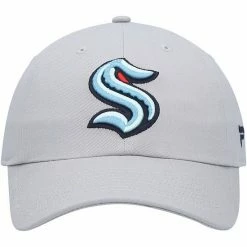 Men's Fanatics Branded Gray Seattle Kraken Primary Logo Adjustable Hat -Metaverse shop unnamed file 8312