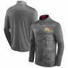 Men's Fanatics Branded Gray Minnesota Golden Gophers Depth Chart Camo Jacquard Quarter-Zip Jacket
