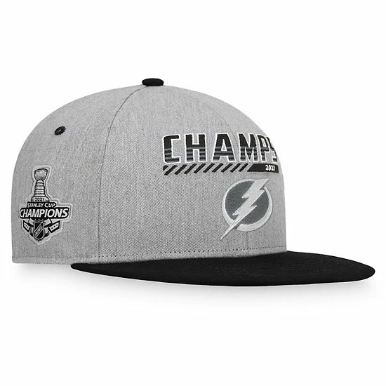Men's Fanatics Branded Heathered Gray/Black Tampa Bay Lightning 2021 Stanley Cup Champions Snapback Adjustable Hat Men's Fanatics Branded Heathered Gray/Black Tampa Bay Lightning 2021 Stanley Cup Champions Snapback Adjustable Hat -Metaverse shop unnamed file 8343