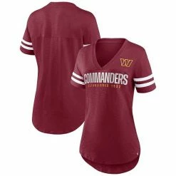 Women's Fanatics Branded Burgundy Washington Commanders Speed Tested V-Neck T-Shirt -Metaverse shop unnamed file 8354
