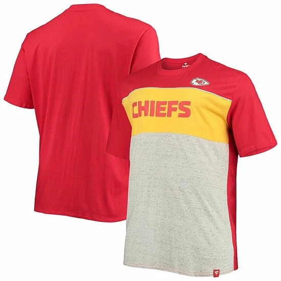 Men's Fanatics Branded Red/Heathered Gray Kansas City Chiefs Big & Tall Color Block T-Shirt Men's Fanatics Branded Red/Heathered Gray Kansas City Chiefs Big & Tall Color Block T-Shirt -Metaverse shop unnamed file 8361