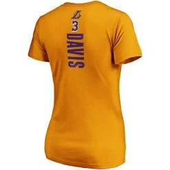 Women's Fanatics Branded Anthony Davis Gold Los Angeles Lakers Team Playmaker Name & Number V-Neck T-Shirt -Metaverse shop unnamed file 8373