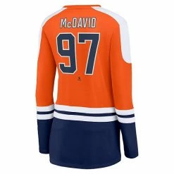 Women's Fanatics Branded Connor McDavid Orange/Navy Edmonton Oilers Power Player Long Sleeve Notch Neck T-Shirt 4 Women's Fanatics Branded Connor McDavid Orange/Navy Edmonton Oilers Power Player Long Sleeve Notch Neck T-Shirt -Metaverse shop unnamed file 8387