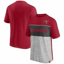 Men's Fanatics Branded Red/Heathered Gray Tampa Bay Buccaneers Colorblock T-Shirt -Metaverse shop unnamed file 8393