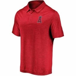 Men's Fanatics Branded Red Los Angeles Angels Iconic Striated Primary Logo Polo -Metaverse shop unnamed file 8429