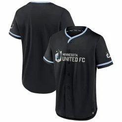 Men's Fanatics Branded Black/Light Blue Minnesota United FC Ultimate Player Baseball Jersey -Metaverse shop unnamed file 8480