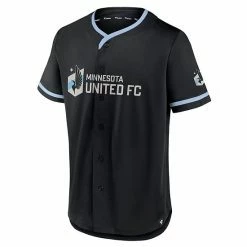 Men's Fanatics Branded Black/Light Blue Minnesota United FC Ultimate Player Baseball Jersey -Metaverse shop unnamed file 8481